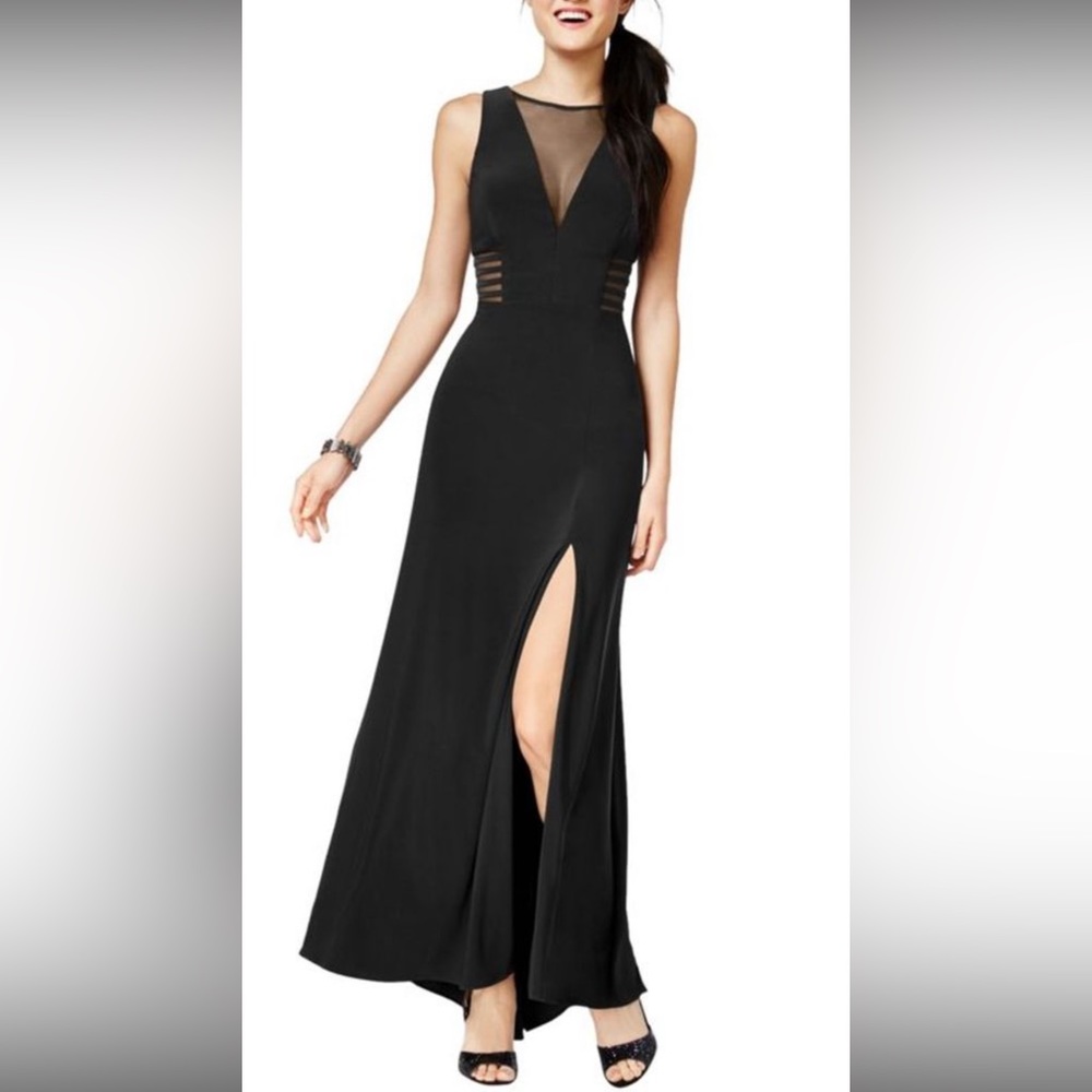 Morgan & Co. black mesh gown